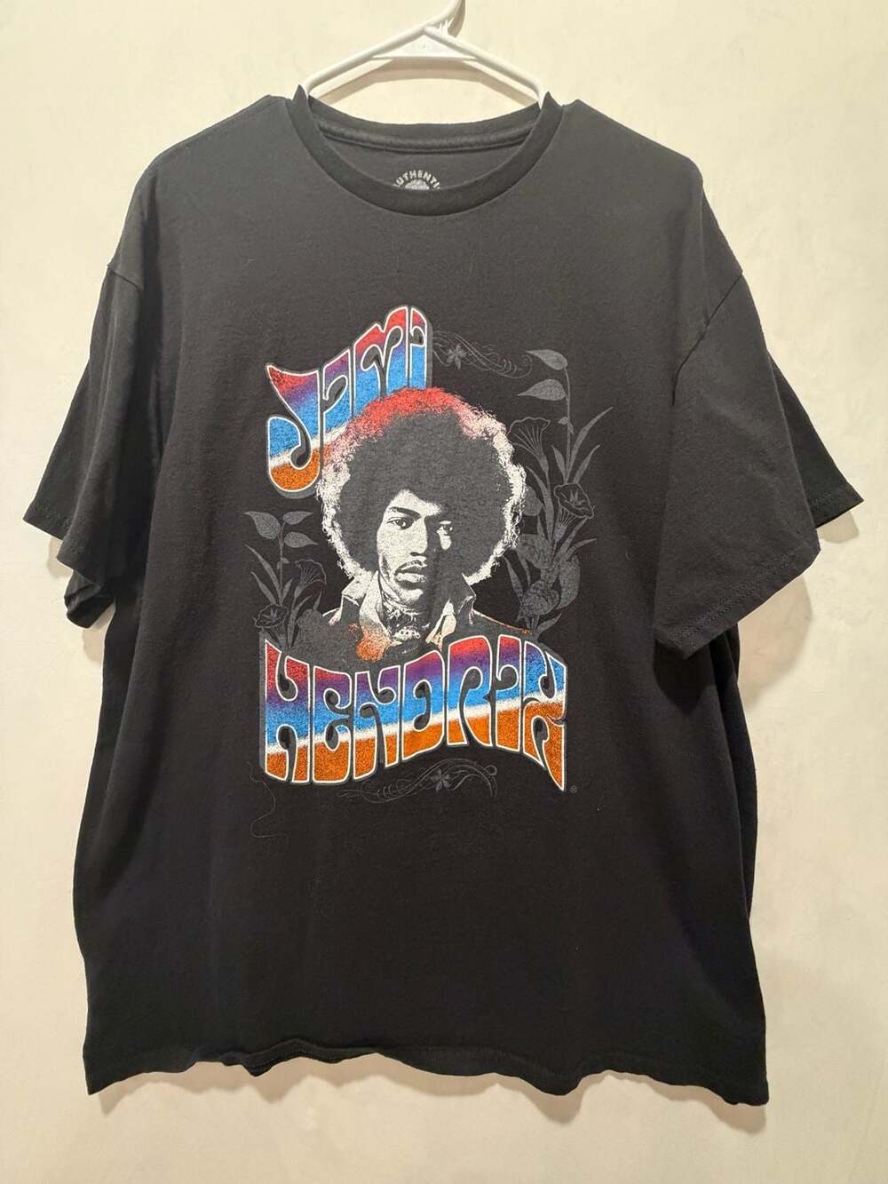 Authentic Hendrix Jimi Hendrix Psychedelic Graphic T-Shirt Black Size L
